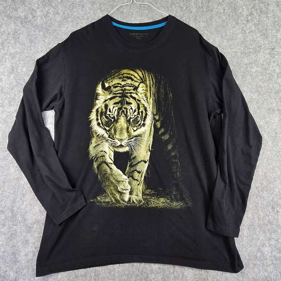 Poshion Other - Poshion Tiger Graphic Long Sleeve Shirt Mens Size 6XL Black Cotton Blend Crew
